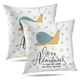 thumbnail image 1 of LALILO Throw Pillow Covers Go Cute Card With Snail And Lettering Cushion Cover 18" x 18", 2 Pack, 1 of 6