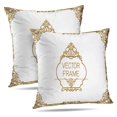 thumbnail image 1 of LALILO Throw Pillow Covers Gold Border Frame Certificate With Cushion Cover 18" x 18", 2 Pack, 1 of 6