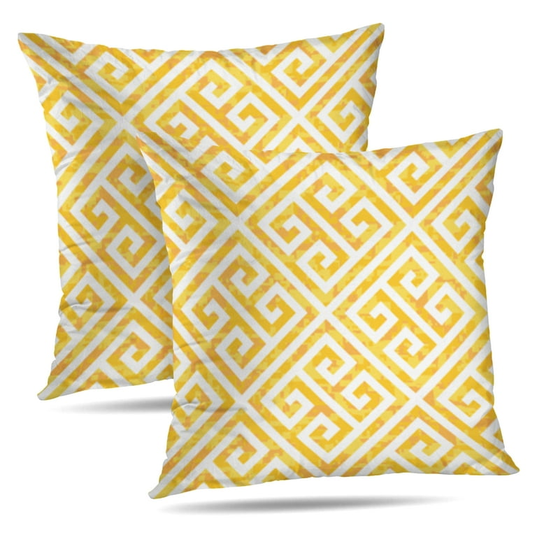 LALILO Throw Pillow Covers Gold Greek Key Border Geometric Safari