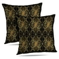 thumbnail image 1 of LALILO Throw Pillow Covers Golden Floral Golden Damask Gold Floral Cushion Cover 18" x 18", 2 Pack, 1 of 6
