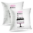 thumbnail image 1 of LALILO Throw Pillow Covers Greeting Card With Quote Keep Calm And Eat Cushion Cover 18" x 18", 2 Pack, 1 of 1