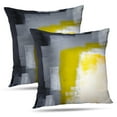 thumbnail image 1 of LALILO Throw Pillow Covers Grey And Yellow Art Art Gallery Yellow Grey Cushion Cover 18" x 18", 2 Pack, 1 of 6