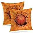 thumbnail image 1 of LALILO Throw Pillow Covers Grunge Basket Ball Basketball Fun Cushion Cover 18" x 18", 2 Pack, 1 of 6