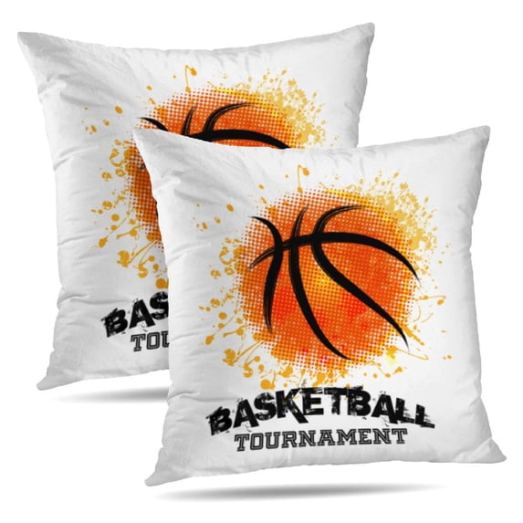 LALILO Throw Pillow Covers Grunge Basketball Shirt Banner Cushion Cover 18" x 18", 2 Pack