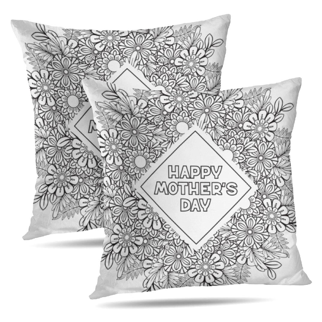 LALILO Throw Pillow Covers Happy Mother Day Coloring Coloring Book ...