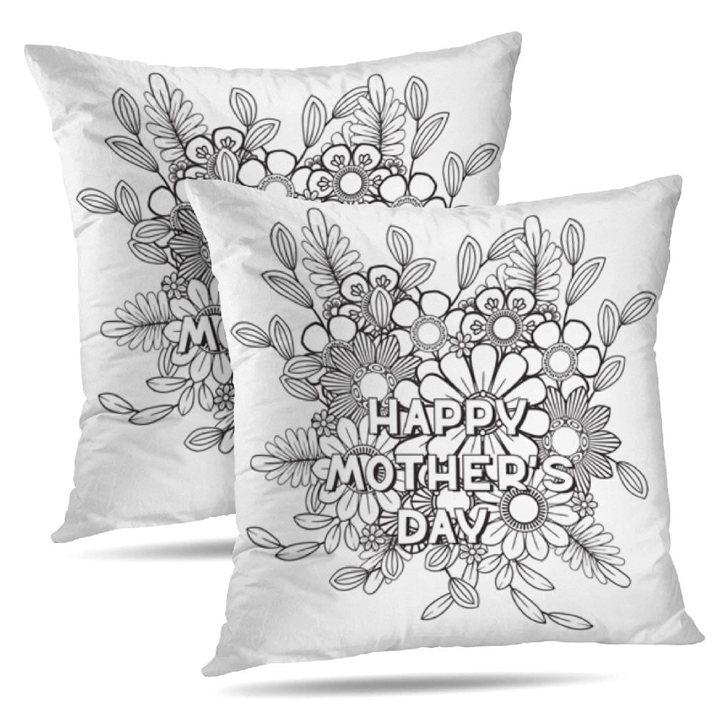 LALILO Throw Pillow Covers Happy Mother Day Coloring Coloring Book ...