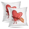 thumbnail image 1 of LALILO Throw Pillow Covers Heart Character With And Greeting Cute Cushion Cover 18" x 18", 483 Pack, 1 of 6
