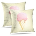 thumbnail image 1 of LALILO Throw Pillow Covers Ice Cream Bright Cartoon Icecream White Ice Cushion Cover 18" x 18", 2 Pack, 1 of 6