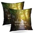 thumbnail image 1 of LALILO Throw Pillow Covers Inspirational Quote Adventure Retro Cushion Cover 18" x 18", 2 Pack, 1 of 6
