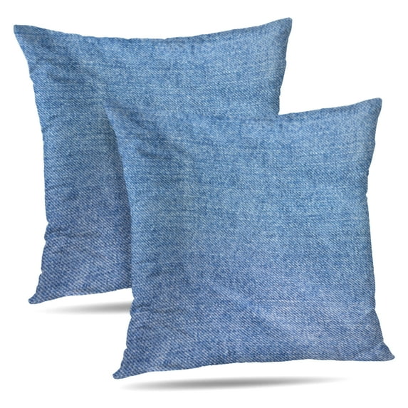 LALILO Throw Pillow Covers Jeans Denim Blue Cloth Clothing Color Cushion Cover 18" x 18", 2 Pack