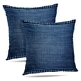 thumbnail image 1 of LALILO Throw Pillow Covers Jeans Denim Cloth Artwork Blue Retro Cushion Cover 18" x 18", 2 Pack, 1 of 6