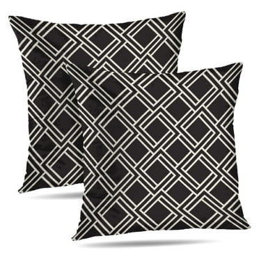 LALILO Throw Pillow Covers Lattice Modern Stylish With Monochrome Cushion Cover 18" x 18", 2 Pack