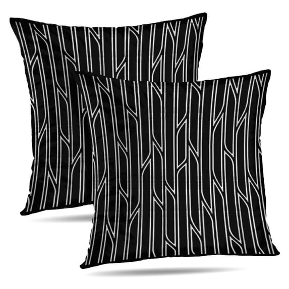LALILO Throw Pillow Covers Lattice Silver Art Backdrop Black Cushion Cover 20" x 20", 2 Pack
