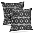 thumbnail image 1 of LALILO Throw Pillow Covers Lattice Silver Backdrop Black Cushion Cover 18" x 18", 2 Pack, 1 of 6