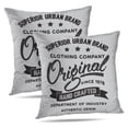 thumbnail image 1 of LALILO Throw Pillow Covers Lettering Badge Emblem Denim Wear Tee Cushion Cover 18" x 18", 2 Pack, 1 of 6