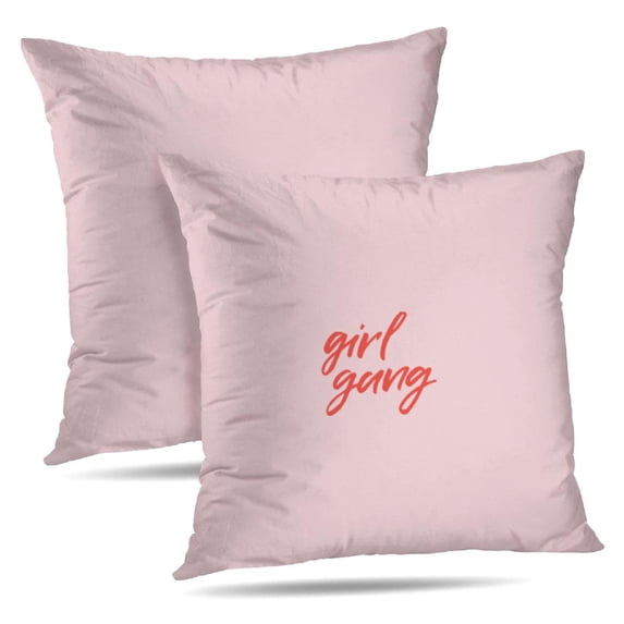 LALILO Throw Pillow Covers Lettering Card Girl Greeting Banners Cushion Cover 18" x 18", 2 Pack