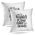 thumbnail image 1 of LALILO Throw Pillow Covers Lettering Go Together Like Coffee And Cushion Cover 18" x 18", 2 Pack, 1 of 6