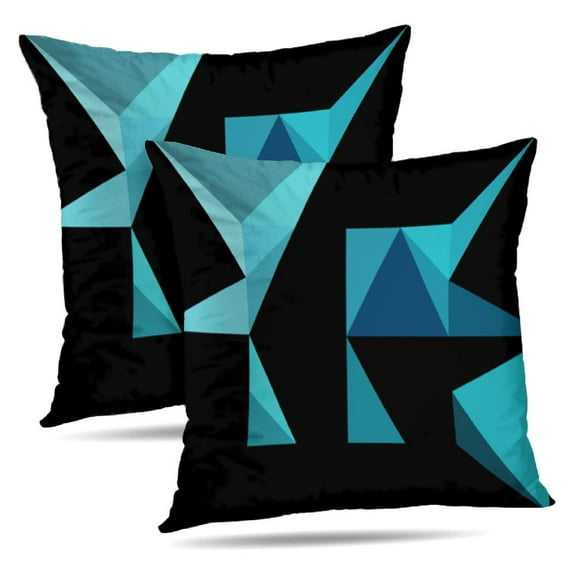 LALILO Throw Pillow Covers Light Blue Modern Geometrical With Cushion Cover 18" x 18", 2 Pack