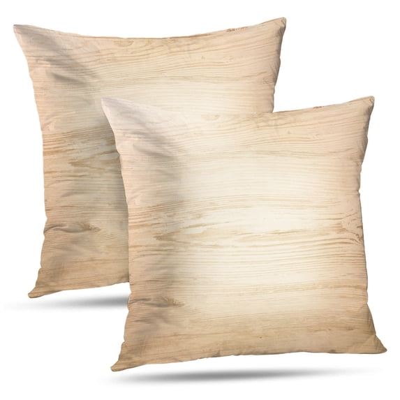 LALILO Throw Pillow Covers Light Wood Surface With Old Natural Old Wood Cushion Cover 18" x 18", 2 Pack