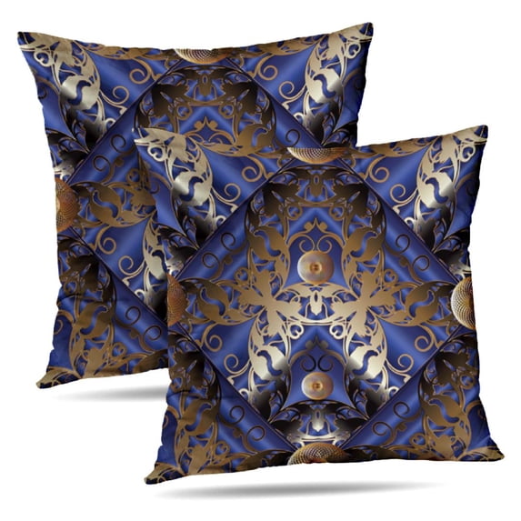 LALILO Throw Pillow Covers Line Vintage Victorian Ornamental Lace Cushion Cover 18" x 18", 2 Pack