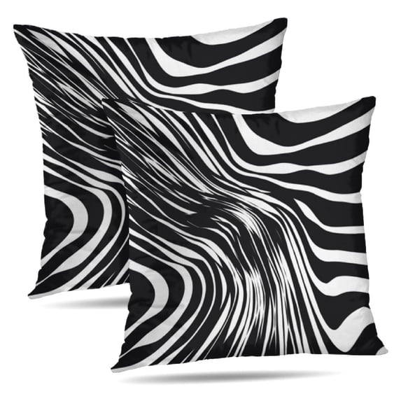 LALILO Throw Pillow Covers Lines Geometric Modern Contemporary Art Cushion Cover 18" x 18", 2 Pack
