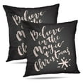 thumbnail image 1 of LALILO Throw Pillow Covers Magic Christmas Lettering Cushion Cover 18" x 18", 2 Pack, 1 of 6