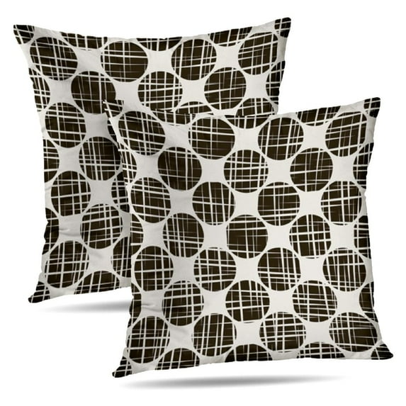 LALILO Throw Pillow Covers Modern Stylish Geometric Tiles With Cushion Cover 18" x 18", 2 Pack
