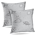 thumbnail image 1 of LALILO Throw Pillow Covers Monochrome Cute Funny Flying Saucer And Cushion Cover 18" x 18", 2 Pack, 1 of 6