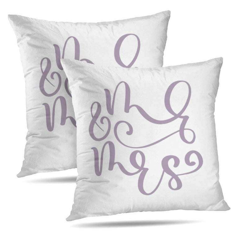 LALILO Throw Pillow Covers Mr And Mrs And Mrs With Pen And Ink And
