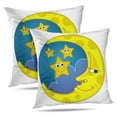 thumbnail image 1 of LALILO Throw Pillow Covers New Moon With Stars Cute Sun Visit Cushion Cover 18" x 18", 2 Pack, 1 of 6