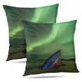 thumbnail image 1 of LALILO Throw Pillow Covers Night Sky Beautiful Shape Green Vibrant Cushion Cover 18" x 18", 2457 Pack, 1 of 6