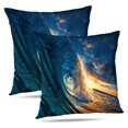 thumbnail image 1 of LALILO Throw Pillow Covers Ocean Sunset Wave Water Tropical Beach Cushion Cover 18" x 18", 2 Pack, 1 of 6
