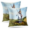 thumbnail image 1 of LALILO Throw Pillow Covers Oil Military History Fine Art Century Clothes Folk History Horse Man Military National Set of 2 Square 18 x 18 Inch Pillowcase, 1 of 5