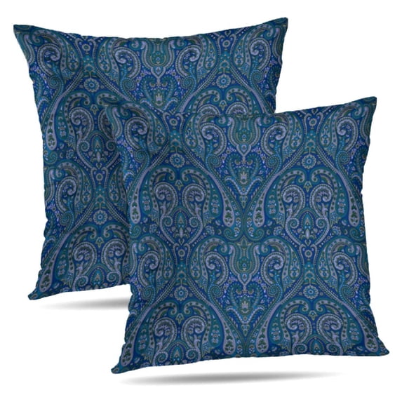 LALILO Throw Pillow Covers Paisley Paisley Asian Backdrop Cushion Cover 18" x 18", 2 Pack