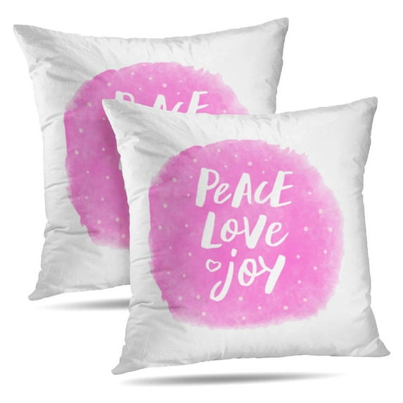 LALILO Throw Pillow Covers Peace Love Joy Trendy Brush Lettering Cushion Cover 18" x 18", 986 Pack
