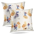 thumbnail image 1 of LALILO Throw Pillow Covers People Autumn Park Fun Walking Dog Cushion Cover 18" x 18", 2 Pack, 1 of 6