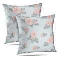 thumbnail image 1 of LALILO Throw Pillow Covers Pink Roses Floral Floral Accent Antique Cushion Cover 18" x 18", 2 Pack, 1 of 6