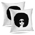 thumbnail image 1 of LALILO Throw Pillow Covers Portrait Beautiful African America Cushion Cover 18" x 18", 2 Pack, 1 of 6