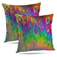 thumbnail image 1 of LALILO Throw Pillow Covers Psychedelic Multicolored Bubble Rainbow Cushion Cover 18" x 18", 2 Pack, 1 of 6