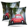 thumbnail image 1 of LALILO Throw Pillow Covers Red Retro Car Set of 2 Square 18 x 18 inch Pillowcase, 1 of 5