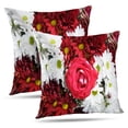 thumbnail image 1 of LALILO Throw Pillow Covers Red White Bouquet Mother Red White Bouquet Cushion Cover 18" x 18", 2 Pack, 1 of 6
