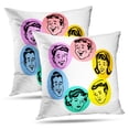 thumbnail image 1 of LALILO Throw Pillow Covers Retro Family Retro Family Vintage Kid Comic Cushion Cover 18" x 18", 2 Pack, 1 of 6