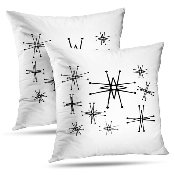 LALILO Throw Pillow Covers Retro Stars Art Retro Art Vintage Americana Cushion Cover 18" x 18", 2 Pack