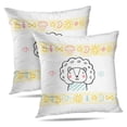 thumbnail image 1 of LALILO Throw Pillow Covers Shirt Kids With Doodle Cute Baby Lion Cushion Cover 18" x 18", 2 Pack, 1 of 6