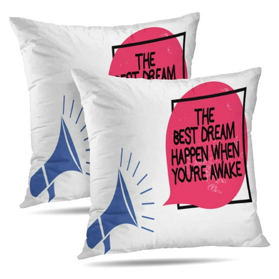 LALILO Throw Pillow Covers Showing Best Dream You Business Dreams Cushion Cover 18" x 18", 2 Pack
