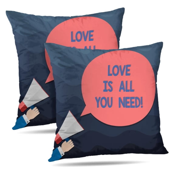LALILO Throw Pillow Covers Sign Showing Love You Inspiration Cushion Cover 18" x 18", 2 Pack