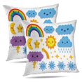 thumbnail image 1 of LALILO Throw Pillow Covers Sky White Moon Sun Emoji Cute Doodle Cushion Cover 18" x 18", 2 Pack, 1 of 6