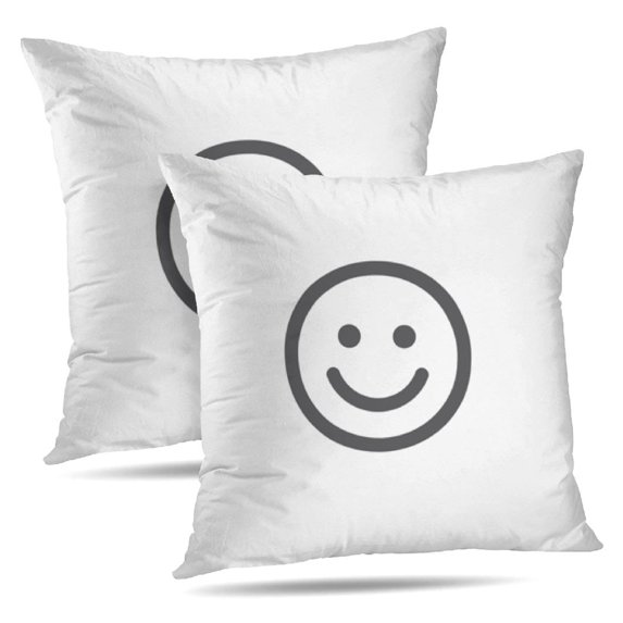 LALILO Throw Pillow Covers Smile Happy Symbol Smile Happy Afro Cushion Cover 18" x 18", 2202 Pack