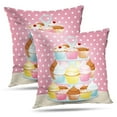 thumbnail image 1 of LALILO Throw Pillow Covers Stand With Polka Dot Stand Cake Cupcake And Cushion Cover 18" x 18", 2 Pack, 1 of 6