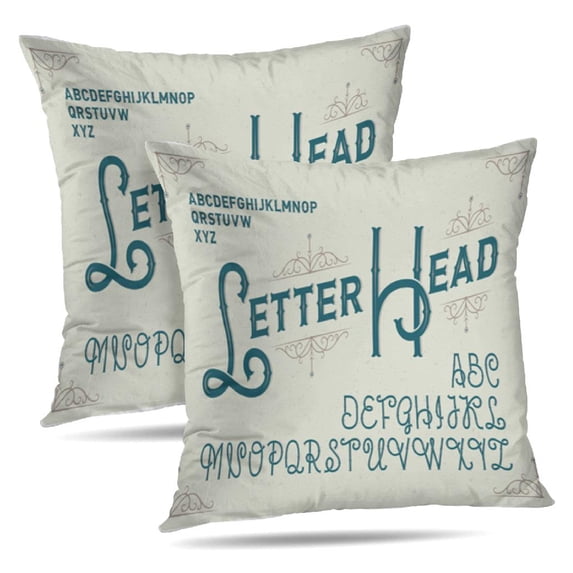 LALILO Throw Pillow Covers Steampunk Alphabet With Decorative Cushion Cover 18" x 18", 2107 Pack